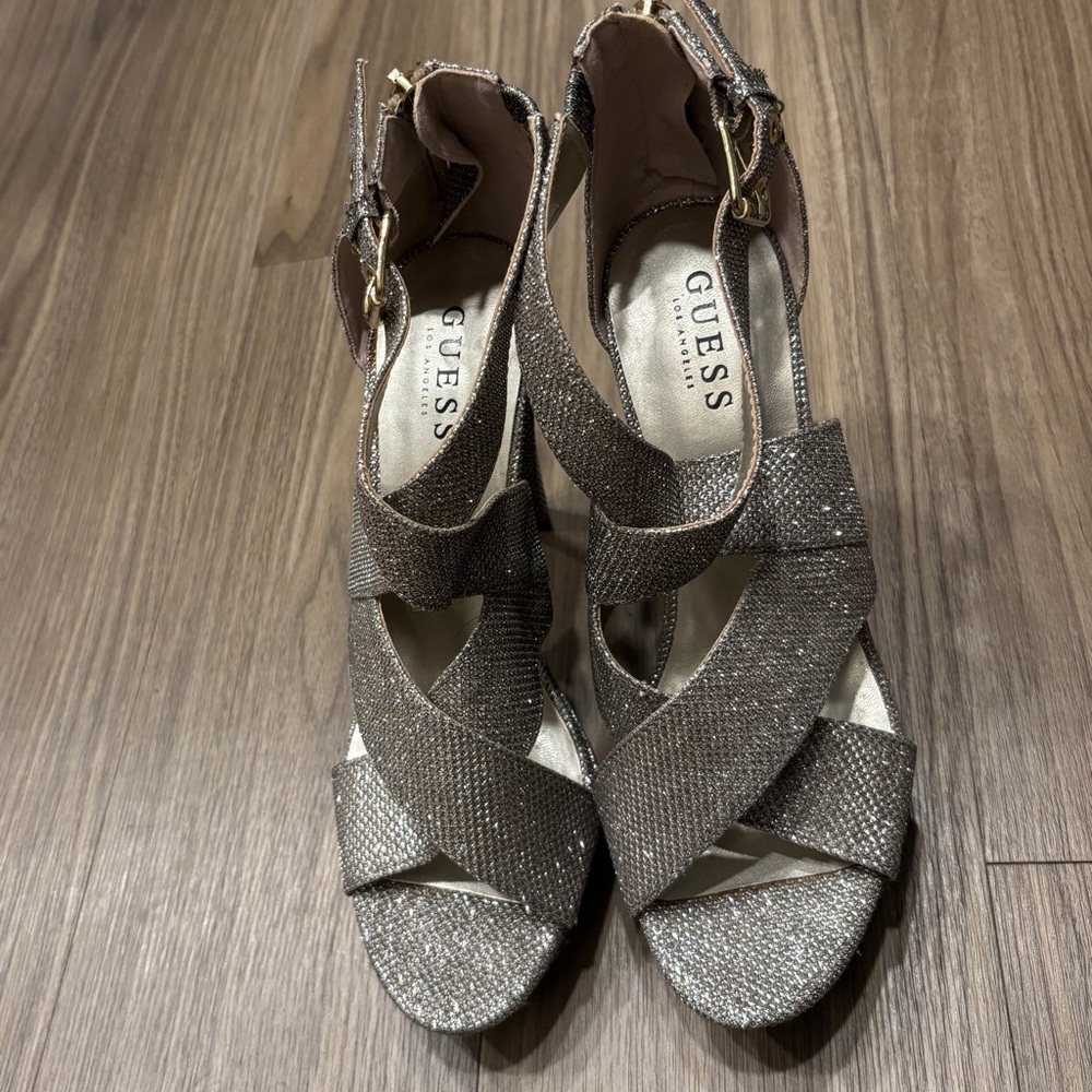 GUESS Glitter Strappy High Heel Sandals